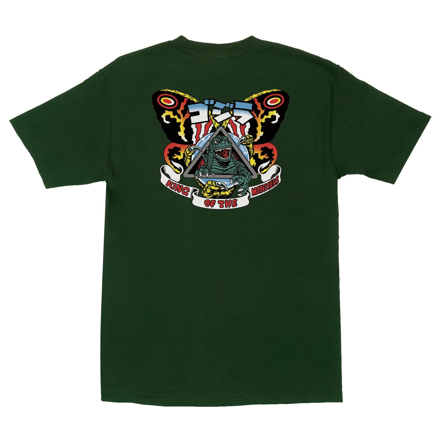 Santa Cruz Godzilla Mothra Natas Forest green tee