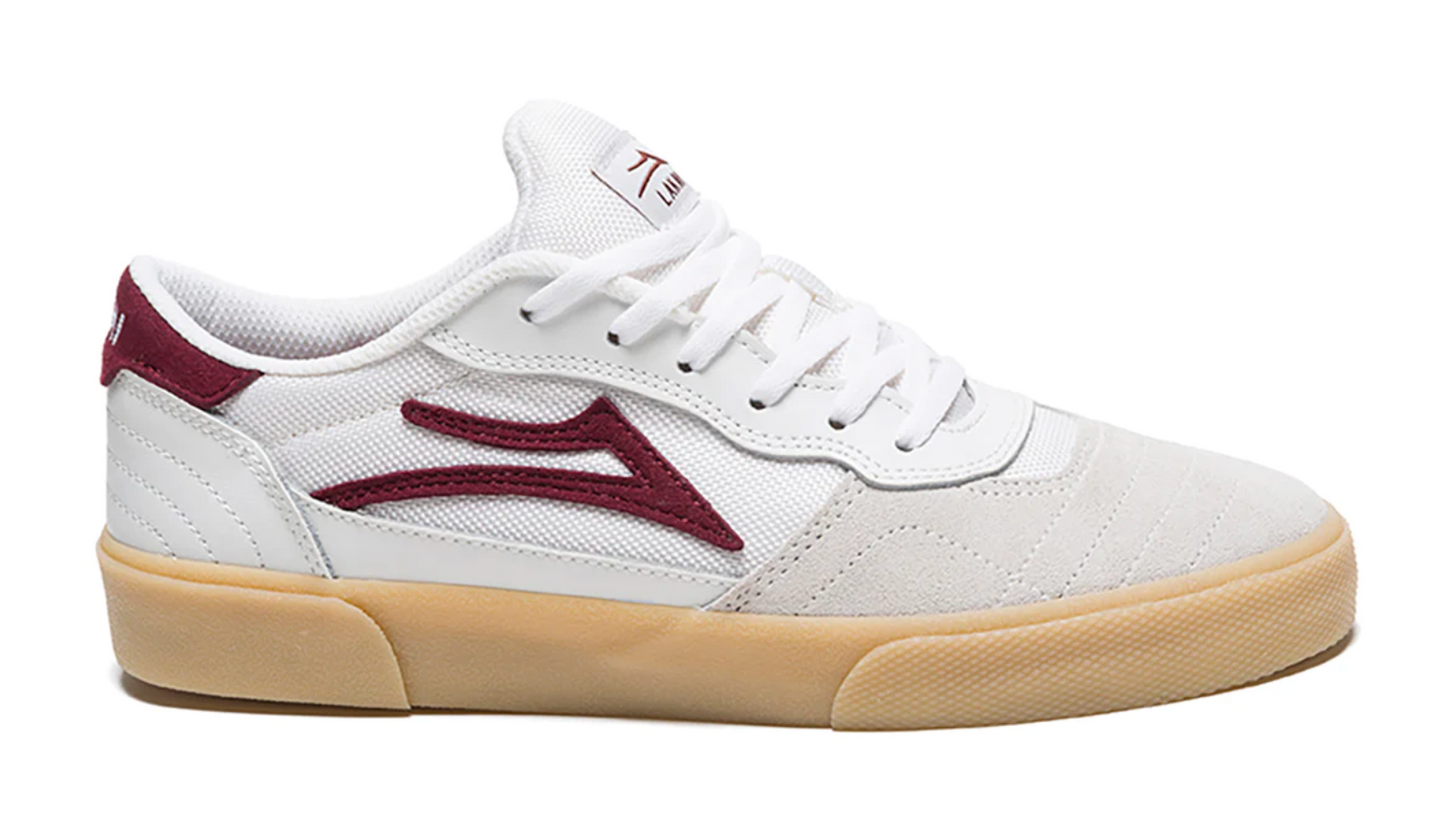 Lakai Cambridge White/Burgundy Leather