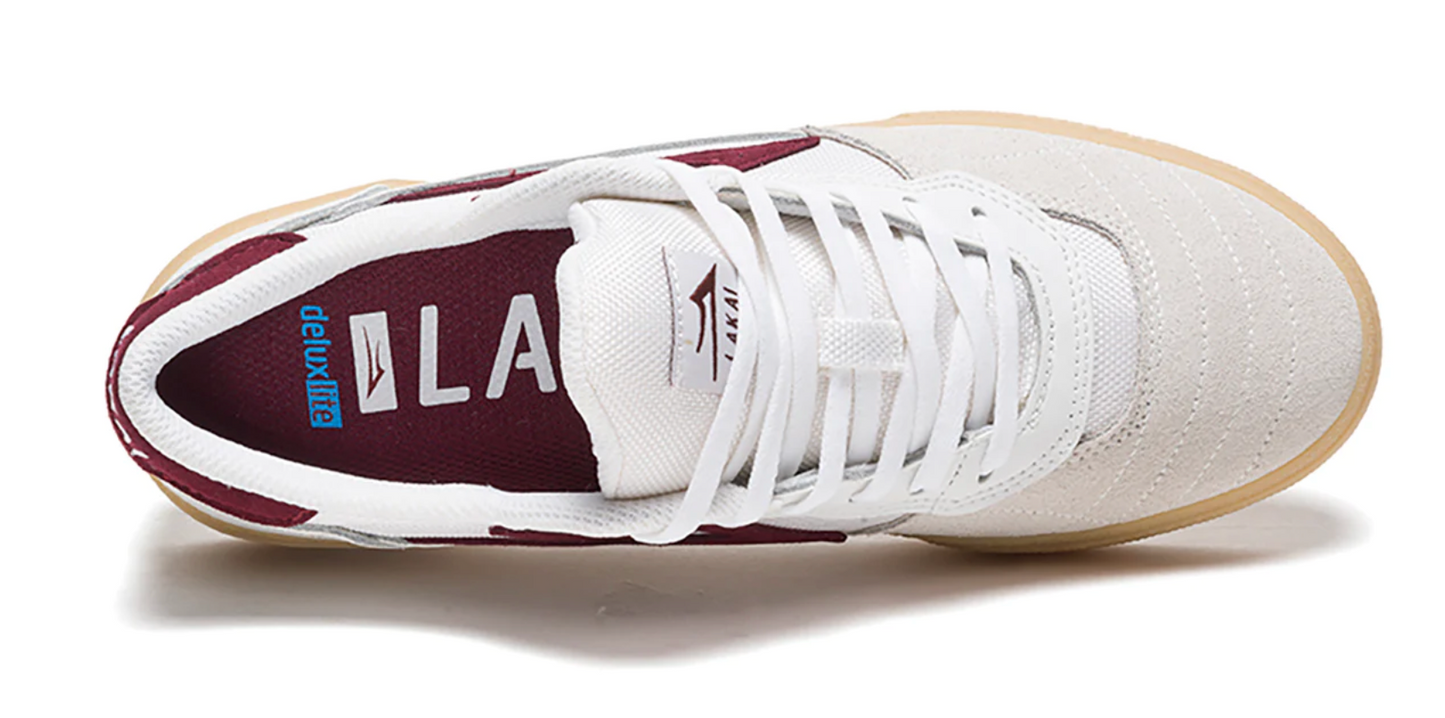 Lakai Cambridge White/Burgundy Leather