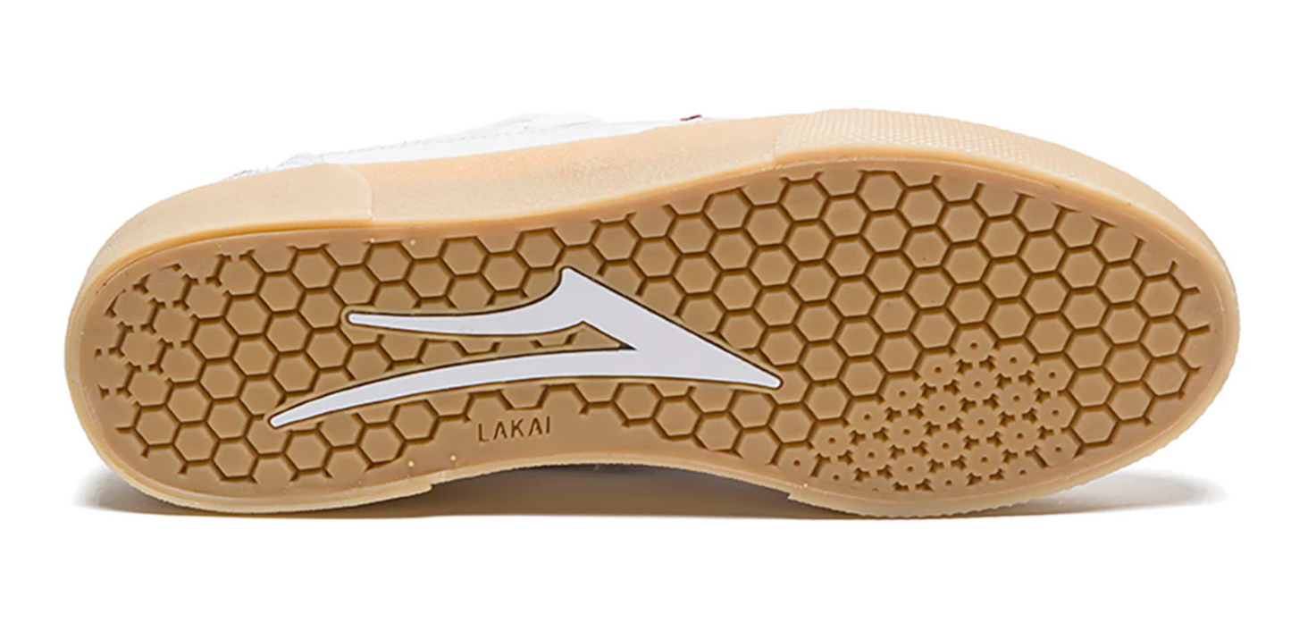 Lakai Cambridge White/Burgundy Leather