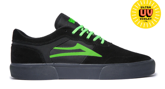 Lakai Staple Black/ UV Green Suede